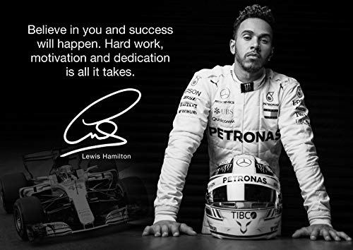 A3 Poster von Lewis Hamilton 9, den F1 Fahrer und 2014 Grand Prix Gewinner