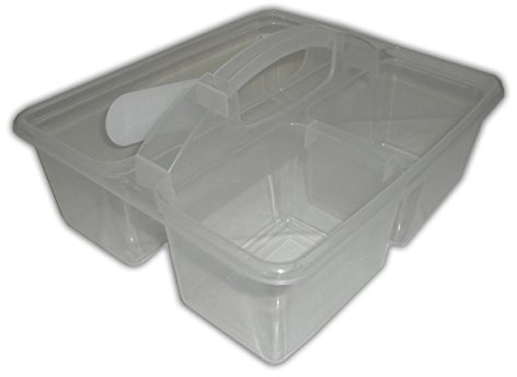 Small Carry All Caddy - Plastic Cleaners Cleaning Tray Basket Handle Tidy