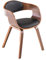 CLP Esszimmerstuhl ergonomisch Kingston, gepolsterte umlaufender Rückenlehne, Kunstlederbezug & Holzgestell, belastbar bis 150 kg, Farbe:walnuss/schwarz