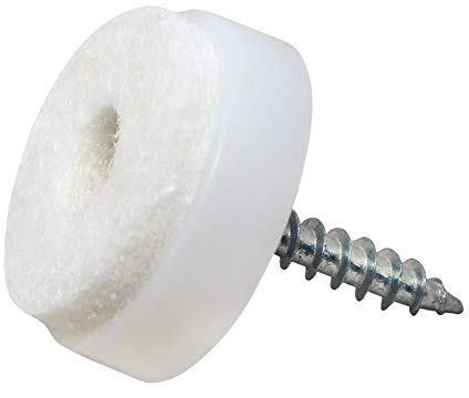 Adsamm® / 4 x feltrini con vite / bianchi / Ø 20 mm / tondi / scivoli in plastica con vite e base in feltro / piedini protettivi per mobili Adsamm® Quality
