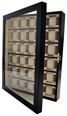Orig. Meyer & Söhne Uhrenvitrine Wandvitrine für 30 Uhren schwarz
