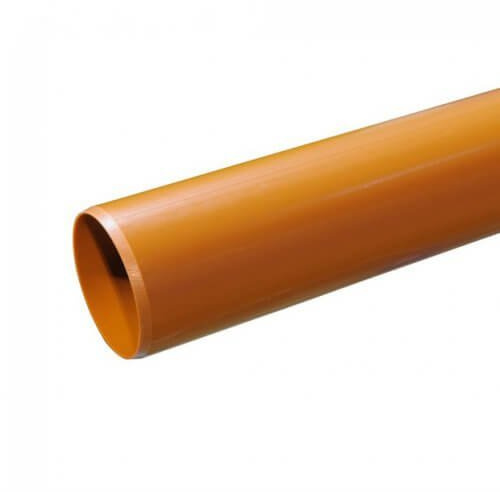 FloPlast 110mm Drainage Pipe 3M Plain Ended