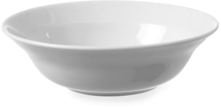 HENDI Saladier, bords renforcés, émaillage de qualité, résistance aux impacts et à l'usure, convient à micro-ondes et lave-vaisselle, ø190mm, porcelaine blanche