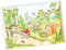 nikima Schönes für Kinder 065 Waldtiere Zeichnung - Poster für Kinderzimmer, Babyzimmer - Igel Eichhörnchen Hase (ohne Rahmen) - DIN A3-420 x 297 mm