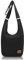 Coton Pose Hippie-Umhängetasche mit Reißverschluss oben, große Größe, Segeltuch, Jacquard-Stoff, handgefertigte Taschen, Schwarz, long10 width7 high12“