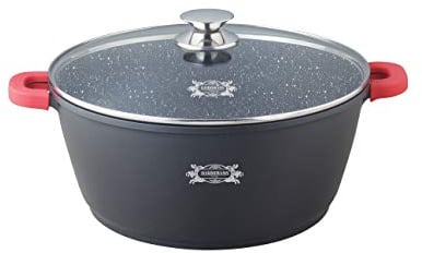 Haussmann Héritage® Faitout/MarmiteDiamètre 40cm hauteur 17cm 18.5L avec Revêtement type pierre-Tous feux dont induction- HM-4017M (40) Noir