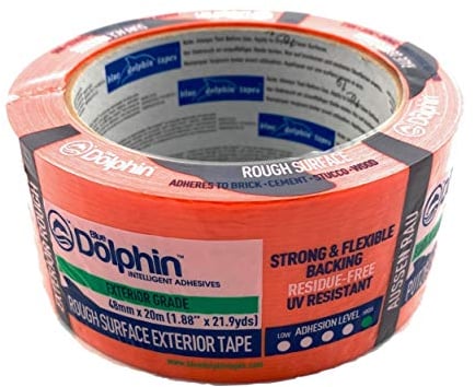Heavy Duty Rough Surface Exterior Masking Tape Clean Peel UV Resistant, Orange 48mm x20m (1)