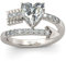 Jeulia Der Pfeil des Amors Herz Geschnittener Sterling Silber Ring (Silber, 57 (18.1))