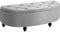 HOMCOM Semi-Circle Ottoman Storage Bench, Bed End Bench, Tufted Upholstered Window Seat Footrest Stool with Rubberwood Legs for Bedroom & Entryway, 120 x 46 x 42 cm, Light Grey