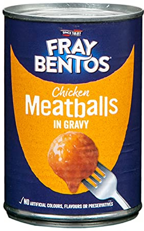Fray Bentos Chicken Meatballs In Gravy, Microwaveable, 380 g (12-Pack) | High Protein, Quick & Easy Meal, Ready in Minutes, Perfect with Pasta, 12 Cans for Pantry Stocking, Tinned, Bulk Pack