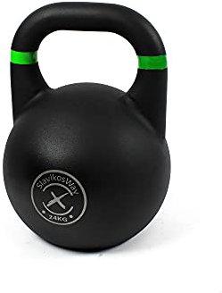 SLAVIKOSWAY Kettlebell 24kg Kugelhantel Gusseisen Robuste Oberfläche, breiter Griff, verschieden Übungen, Liegt sicher in der Hand