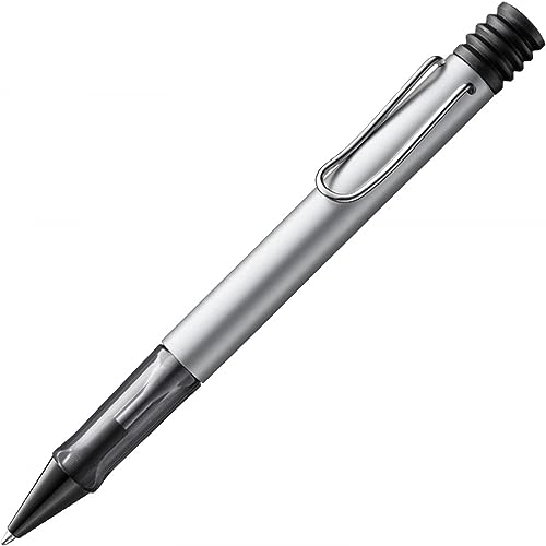 Lamy AL-star whitesilver Kugelschreiber - leichter Kuli mit transparenten, ergonomischen Griff & Gehäuse aus Aluminium - inkl. Großraummine M 16 in schwarz
