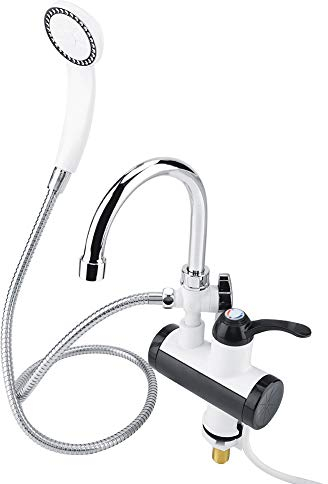 lyrlody Robinet Électrique Сhauffe-Eau Instantané pour Cuisine, Robinet Chauffant Instantanée Électrique avec Pomme de Douche Affichage de Température pour Cuisine et Salle de Bain(Édulcorer)