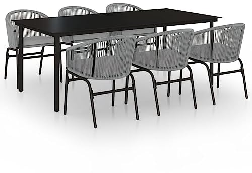 vidaXL 7-TLG. Garten-Essgruppe Grau
