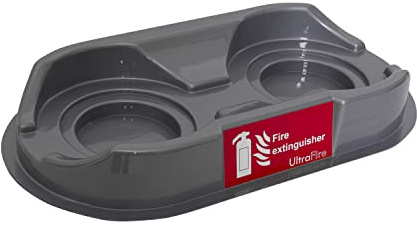 UltraFire Universal Economy Fire Point Extinguisher Stands - Suitable For Up To 9kg/9ltr Extinguishers - UK Manufactured (Double, Grey)
