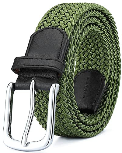 MOZETO Elastisch Stretch Gürtel Breite 3.3cm, Stoffgürtel Stretchgürtel Flechtgürtel Geflochtener Gürtel für Damen und Herren