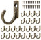 Xzeemo Ganchos, 20 ganchos percheros de pared vintage con Tornillo, Ganchos Antiguos,Mini Ganchos Vintage Bronce, Ganchos para Colgar,Ganchos Individuales de metal Para Baño Cocina Dormitorio Armarios