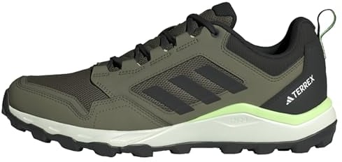 adidas Men's Tracerocker 2.0 Trail Running Shoes, Olive Strata/Core Black/Green Spark, 8.5 UK