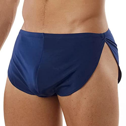 YCHSXAIZ Pantalones Cortos de Cintura Baja Masculinos Pantalones Cortos de Boxeo Casual exóticos Color Azul Marino Size L