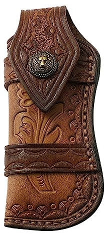 Etui Couteau Cuir 4-5, Gaine Couteau Poche Vintage Étui à Couteaux Cuir Pliant Housse avec Boucle de Ceinture pour Camping Chasse (sans Couteau)