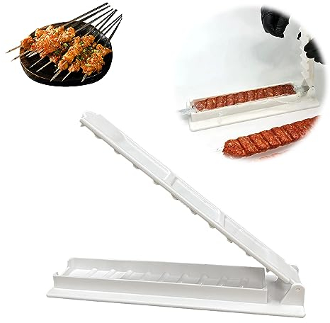 Yaclonq Kebab Maker,hitzebeständige Antihaft Grill Stringer Box Maschine,Dicker Kunststoff Manuelle Kebab Form für Küche, Zuhause, Picknick im Freien, Camping für Grill-Neulinge(1)