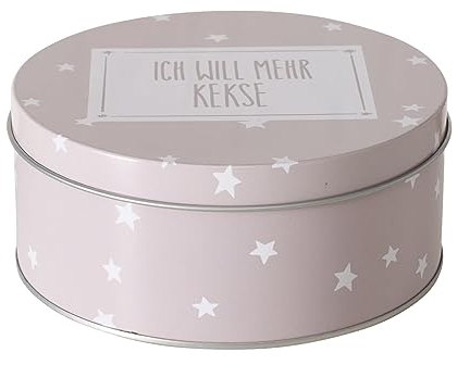 Arinosa Keksdose Ich Will mehr Kekse Ø 16x 7 cm Beige Sterne