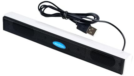 WUUISDNX USB Powered Sound Bar Speaker for PC Laptop Compact and Portable Speaker Bar, White