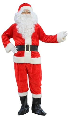 SELORE Weihnachtsmann Kostüm Männer Erwachsene Cosplay Weihnachtskostüm Herren Männe Verkleidung(M)