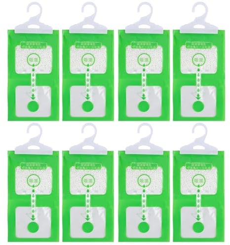 Bolsas Absorbentes de Humedad para Armario, Set 8 Pzas de 100g, Bolsas Deshumidificadores de Aire para Colgar, Anti-Moho Set de Bolsas de Desecantes, Bolsa Secante para Cocina, Baño, Auto