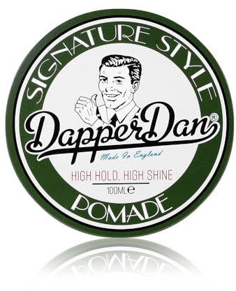 Dapper Dan Signature Style Pomada para el cabello, de alto brillo y firmeza para hombres, logra estilos clásicos, pomada a base de agua para todo tipo de cabello, fragancia a bergamota y cuero, 100 ml