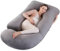Labtec Schwangerschaftskissen, U förmiges Ganzkörperkissen, Stillkissen, J förmiges Seitenschläferkissen, Body Pillow, Abnehmbarer Samt-Kopfkissenbezug