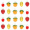 UR URLIFEHALL Lot de 20 breloques en verre soufflé 3D en forme de fruits - 5 styles - Persimmon orange ananas fraise pomme pour la fabrication de bijoux