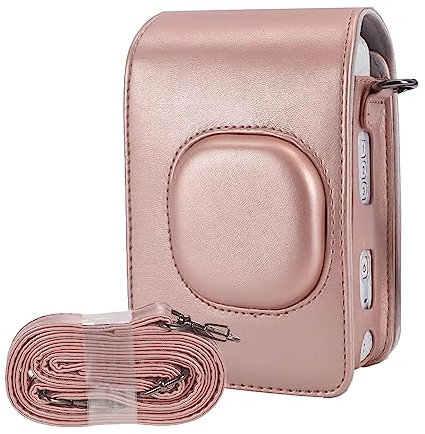 Lechnical Compact Size Instant Camera Case Bag PU Leather with Shoulder Strap Compatible with Fuji Instax mini LiPlay