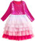 FILOWA Abito per Ragazze Bambina Sirena Principessa Vestito Elegante Manica Lunga Rosa Fucsia Vestiti Paillettes Sirenetta Tulle Tutu Gonna Fiorellini Matrimonio Festa Carnevale Costume Bimbo 5-6 Anni