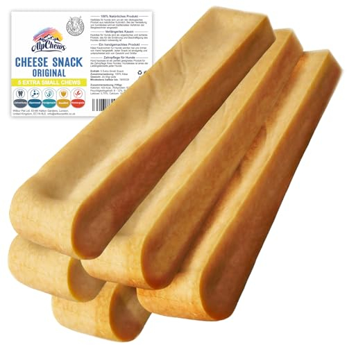 Alp Chews Hartkäse für Hunde – Extra Kleine 5 Stück – Natürlicher Kauknochen – Kaukäse zur Zahnpflege & Langen Kaudauer