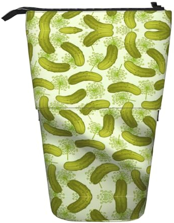 OdDdot Federmäppchen mit Sushi-Dill-Aufdruck, Stand-up-Stifttasche, Kosmetiktasche, tragbares Federmäppchen, Schwarz , Einheitsgröße, Taschen-Organizer