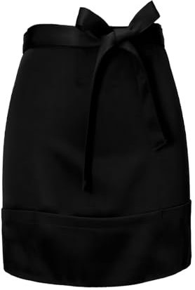 Futuhada Taillenschürze mit Taschen für Männer Frauen, Vorbinder Kellner Schürze, Kurze Halbe Schürze, Kellnerschürze Küchenschürze Kochschürze für Küche Chef Café Restaurant Bar Bistro (Schwarz)