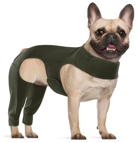 Hjyokuso Combinaison de convalescence pour chiens – Combinaison de convalescence chirurgicale pour chien, manchon à lécher pour la jambe arrière, protection du coude, manchon pour éviter le léchage