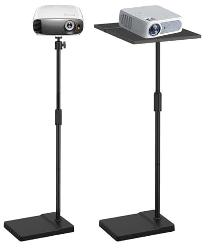 Support au Sol pour Projecteur Laptop avec Plateau,Support Vidéoprojecteur avec Métallique&Sphérique Rotative à 360°,Réglable en Hauteur de 122/154 cm pour Les Ordinateurs Portables,Équipement de DJ