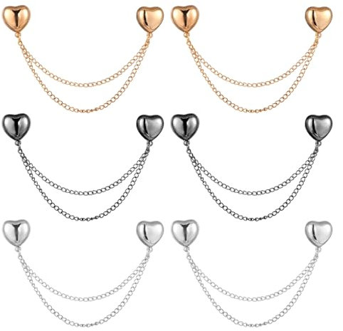 6stk Magnetische Kleidungsklammern, Multifunktionale Magnetische Kleidungsclips zum Befestigen von Kleidersäumen Langen Hosenbeinen Hemdärmeln(Herzstil)