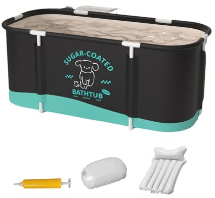 Vasca da bagno portatile, vasca pieghevole, vasca portatile per adulti, vasca da bagno con ghiaccio a immersione, vasca compatta per piccoli spazi, pieghevole, vasche da bagno per box doccia e spa di