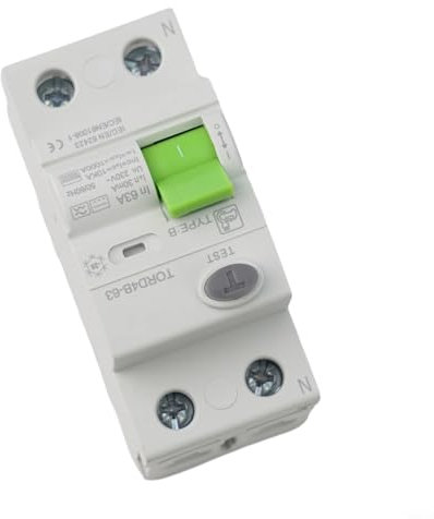 Disjoncteur électrique fiable de type B RCD DC 2P 63A 30MA capacité de coupure de type B RCD disjoncteur pour charges électriques lourdes