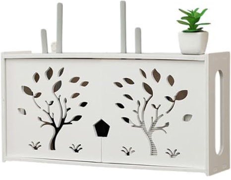 Serenitison Cajas de Almacenamiento WiFi,Esconder Router Router Armario,Cajas Router Pared,Estante de Almacenamiento WiFi,Estantes Flotantes,Estante para Colgar en la Pared Cables Ocultar