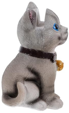 VOSAREA Grauer Katzen-brillenhalter Aus Resin Niedlicher Katzen-statue Brillenständer Für Zuhause Und Büro Sicherer Brillenhalter Für Erwachsene Dekorative Brillenablage