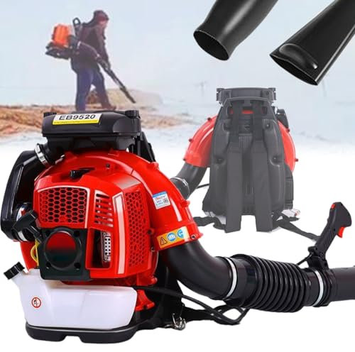 Soffiatore a gas per foglie, 95 cc, a benzina, per prato, giardino, neve, erba, polvere, detriti, motore a 2 tempi con cuscino ispessito e 12000 giri/min