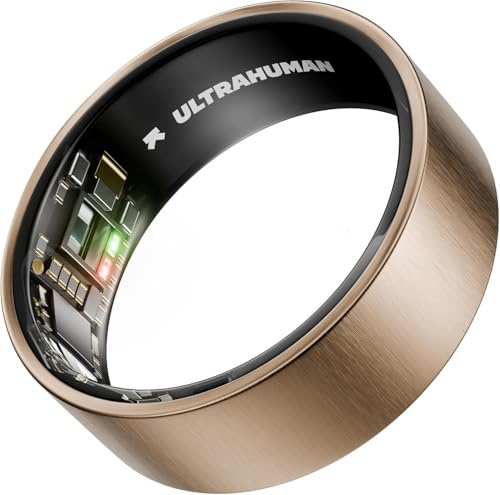 ULTRAHUMAN Ring AIR – Bague connectée de Suivi de santé, Choisissez d’Abord Votre Taille grâce au kit de Mesure ; Suivi du Sommeil ; Bague Intelligente pour Hommes et Femmes (Or Rose brossé, 7)