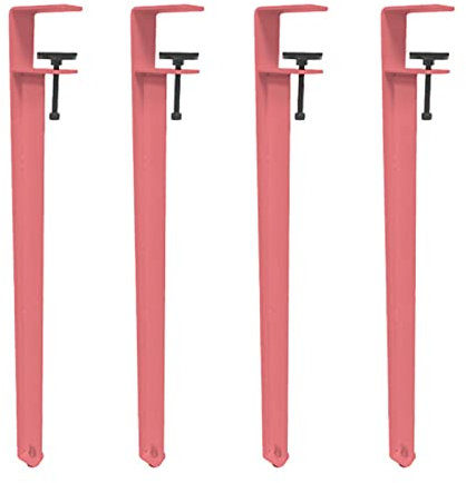 Adjustable Table Leg Clamps Set of 4 F Shape Worktop & Bar Table Support Legs No Drill Installation 40cm Pink