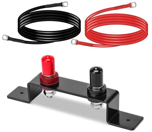 VOANZO Battery Jumper Post Kit Remote Battery Jumper Terminal Relocation Kit With 120cm Cable And Mounting Bracket Waterproof Battery Charging Post For UTV ATV Cars