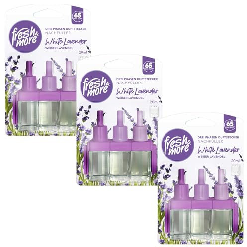 Fresh & More Nachfüller 3x 20ml Duft White Lavender - kompatibel mit Febreze & Ambi Pur 3Volution Duftstecker