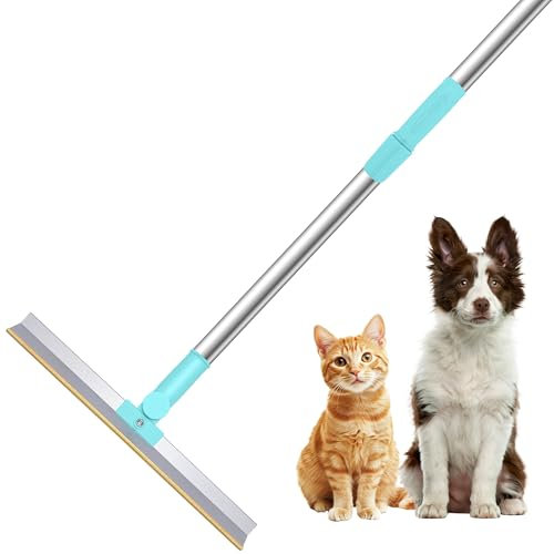 Carpet Scraper Pet Hair Remover for Carpet, Carpet Rake Lint Scraper with Adjustable 140cm Long Handle for Couch Rug, Dog Cat Hair Removal Brush Tool, Reusable Fur Broom for Car Furniture Mat Stairs